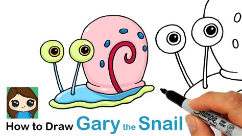 how to draw a spongebob|how to draw gary.